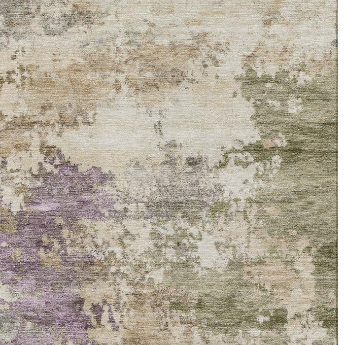 10' X 14' Abstract Washable Area Rug With UV Protection (717020) - Beige / Purple
