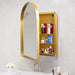 Giga arched recessed medicine cabinet with mirror, metal frame, adjustable shelves, wall-mounted bathroom storage unit