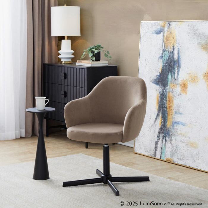 Buena - Swivel Accent Chair - Black Metal Base