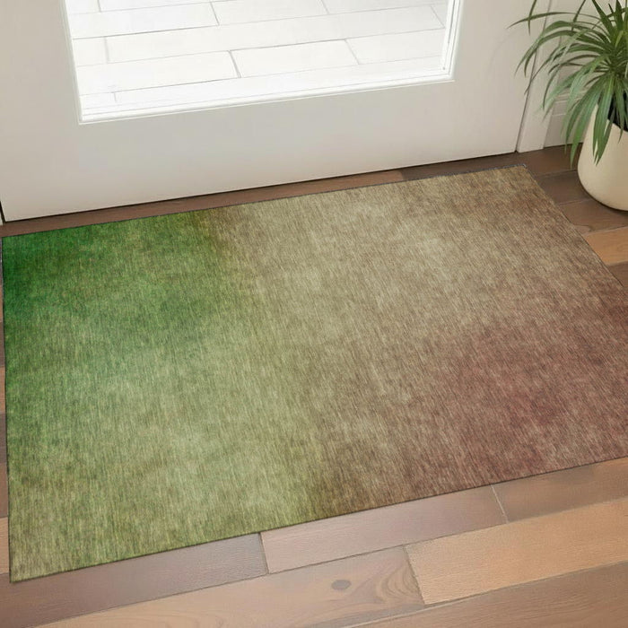 3' X 5' Ombre Washable Area Rug With UV Protection (650279) - Blush / Green