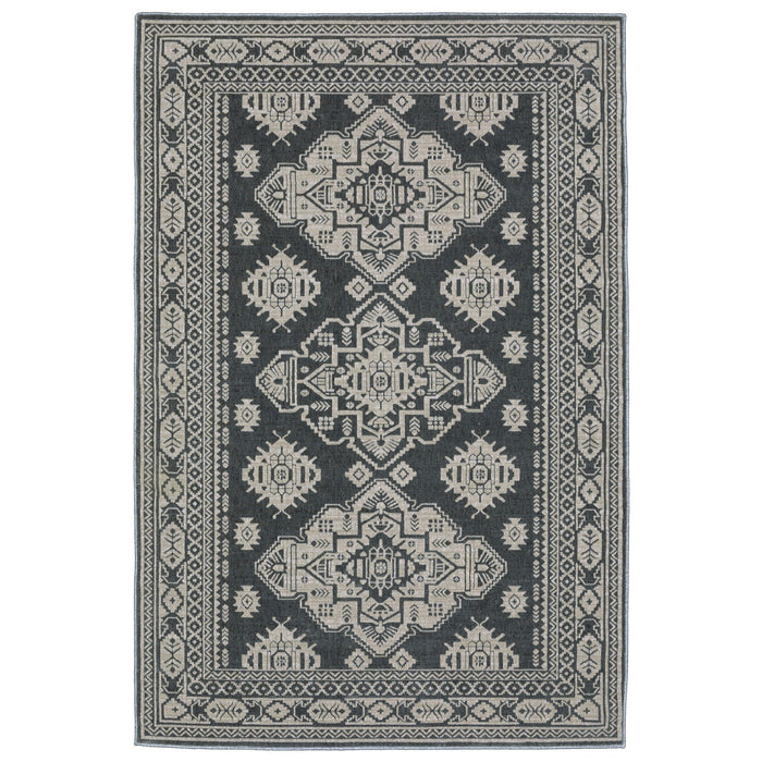8' X 11' Medallion Area Rug - Blue / Gray