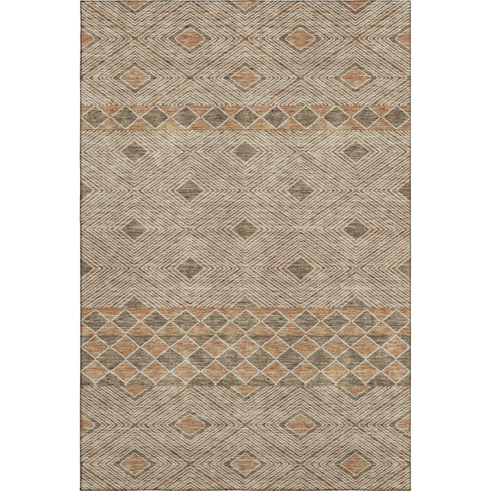 10' X 14' Geometric Washable Area Rug With UV Protection (671366) - Brown / Beige