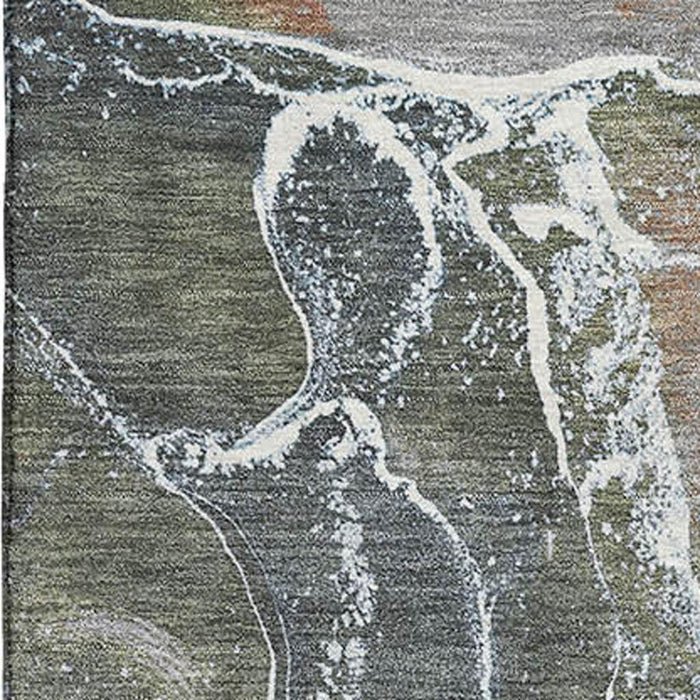 10' X 14' Abstract Washable Area Rug With UV Protection (701201) - Brown / Purple / Blue