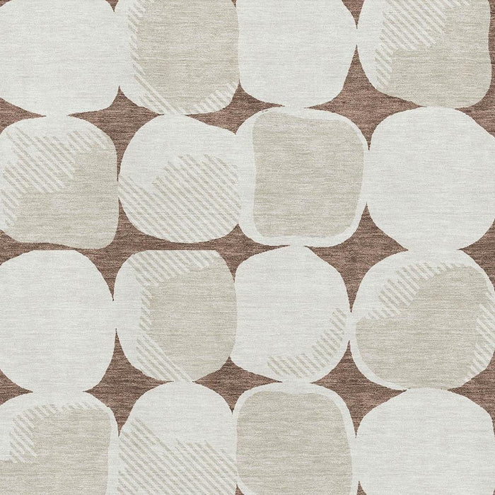 10' X 14' Abstract Geometric Washable Area Rug With UV Protection (669174) - Brown / Ivory