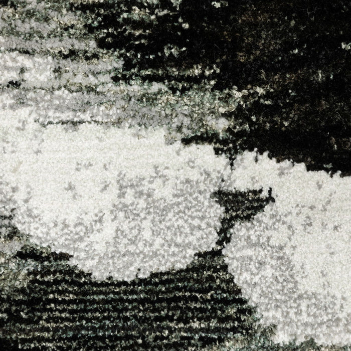 10' x 13' Abstract Power Loom Area Rug - Gray And White