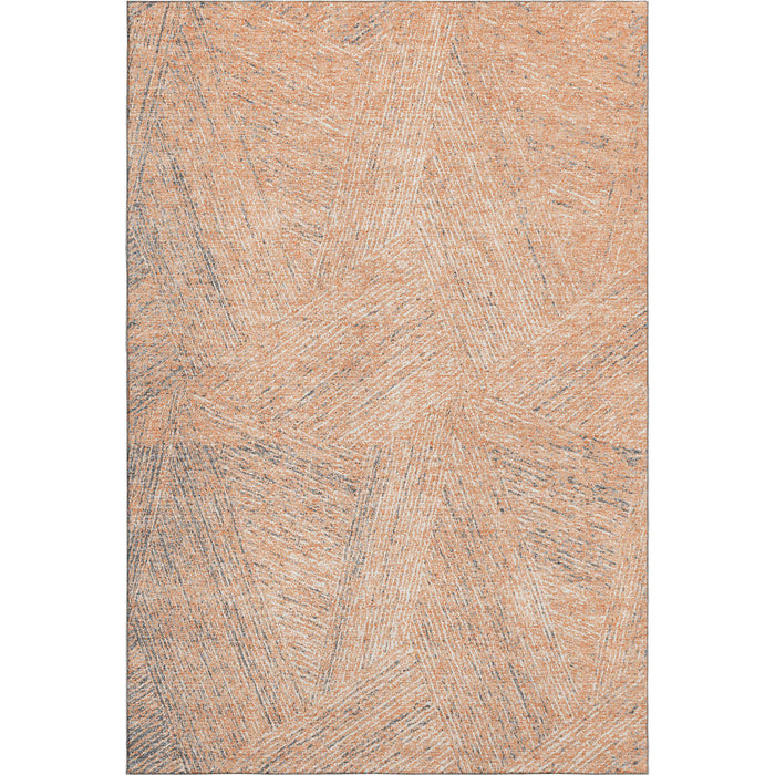 10' X 14' Abstract Washable Area Rug With UV Protection (678173) - Peach / Ivory / Gray
