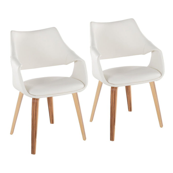 Curvo - High Back Upholstered Chair (Set of 2) - Zebra Wood Legs