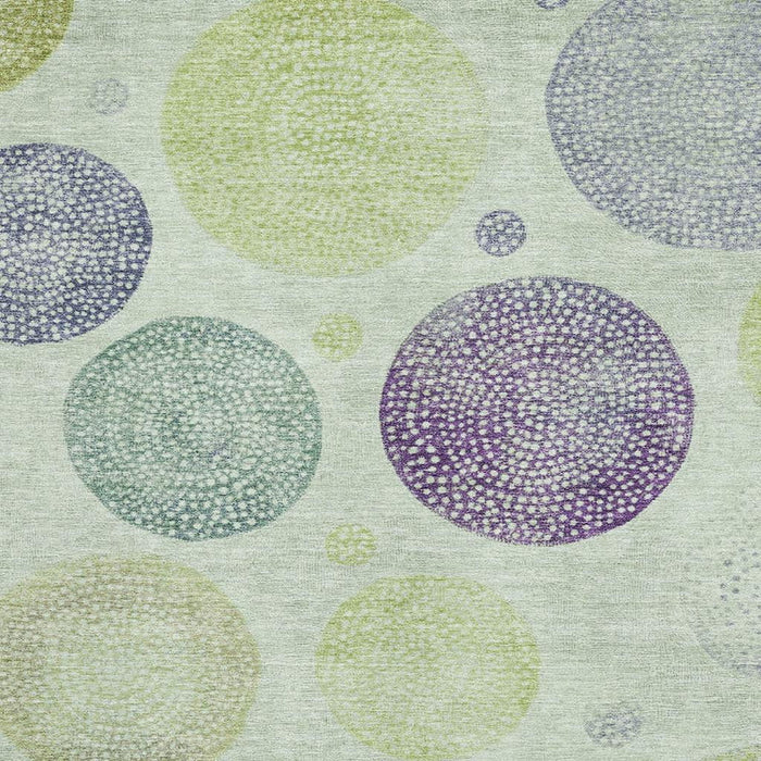 10' X 14' Geometric Washable Area Rug With UV Protection (707353) - Artichoke Green / Purple