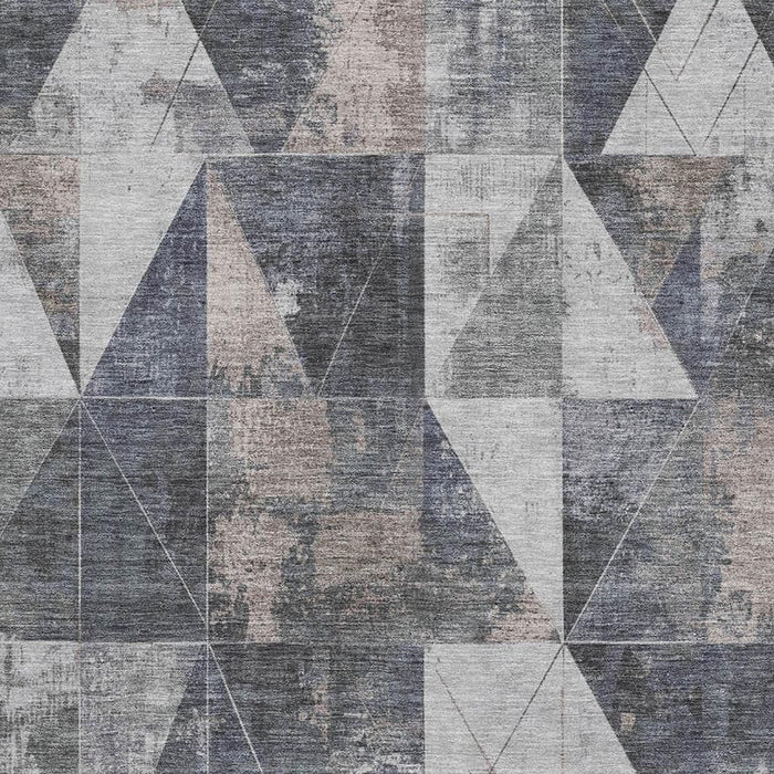 10' X 14' Geometric Washable Area Rug With UV Protection (706981) - Gray / Beige
