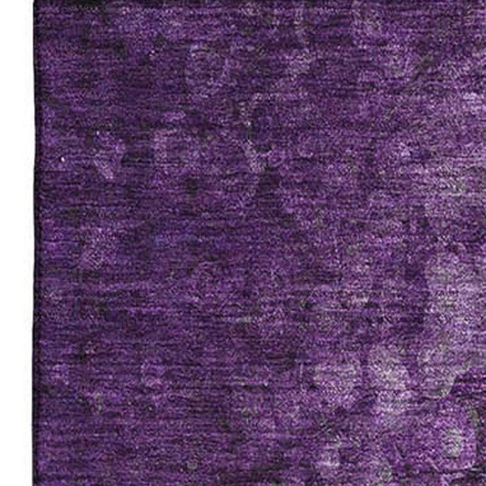 10' X 14' Abstract Washable Area Rug With UV Protection (649546) - Purple / Ivory