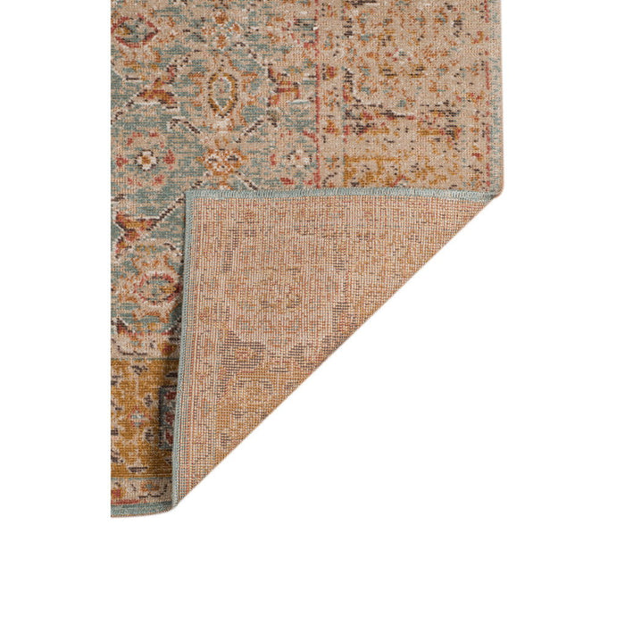9' x 12' Floral Power Loom Area Rug - Teal Red And Orange