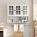 Giga 3-door wall display cabinet with glass doors and towel bar, showcasing storage and organization for bathroom or kitchen.