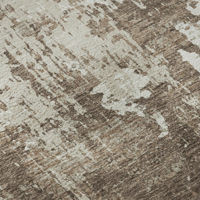 10' X 14' Abstract Washable Area Rug With UV Protection (679102) - Brown / Beige