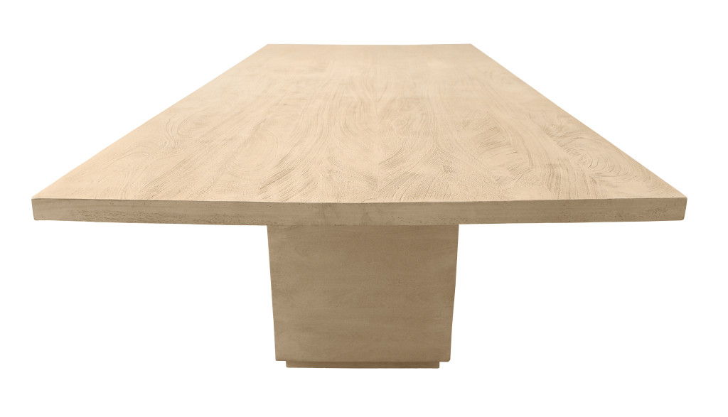 108" Solid Wood Pedestal Base Dining Table - Brown / Natural