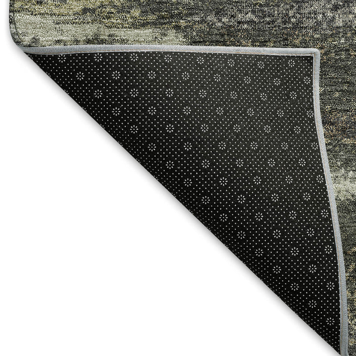 10' X 14' Abstract Washable Area Rug With UV Protection (674988) - Charcoal / Ivory / Copper
