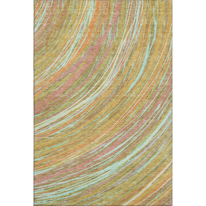 10' X 14' Abstract Washable Area Rug With UV Protection (717626) - Gold / Copper