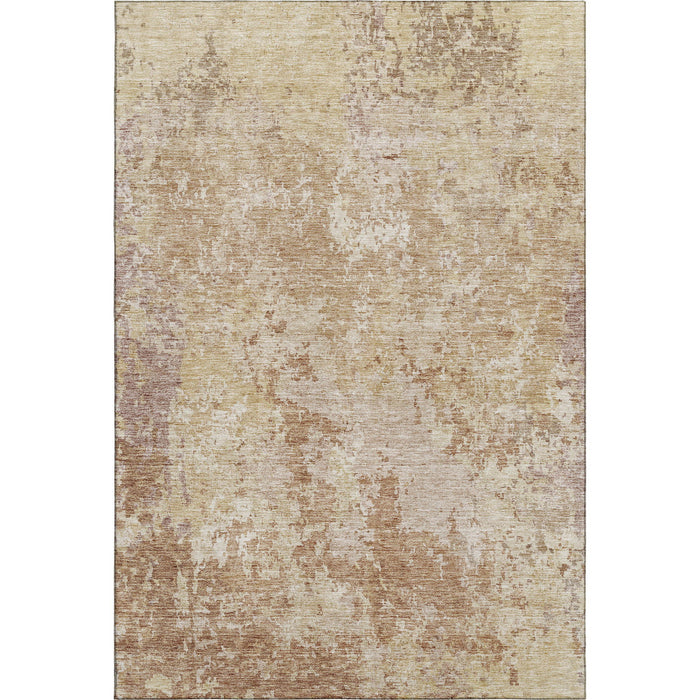 10' X 14' Abstract Washable Area Rug With UV Protection (687967) - Copper / Beige