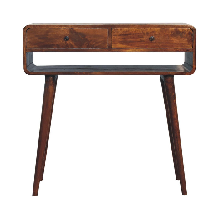 Solid Wood Solid Console Table With Shelf With Drawer (723401) - Brown