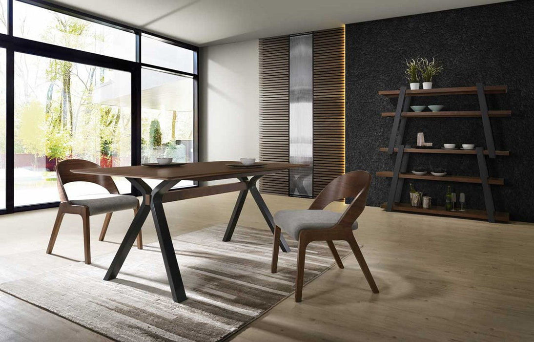 Wood Trestle Base Dining Table - Brown / Black