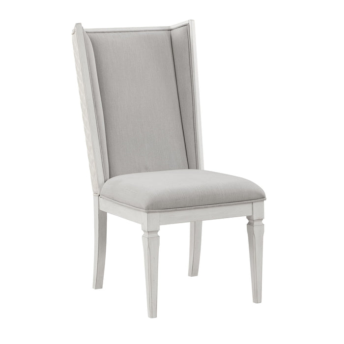 Upholstered Linen Open Back Dining Side Chairs (Set of 2) - Light Gray