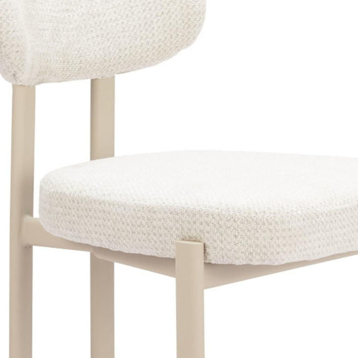 Upholstered Fabric Open Back Dining Side Chairs (Set of 4) - Gray / Taupe