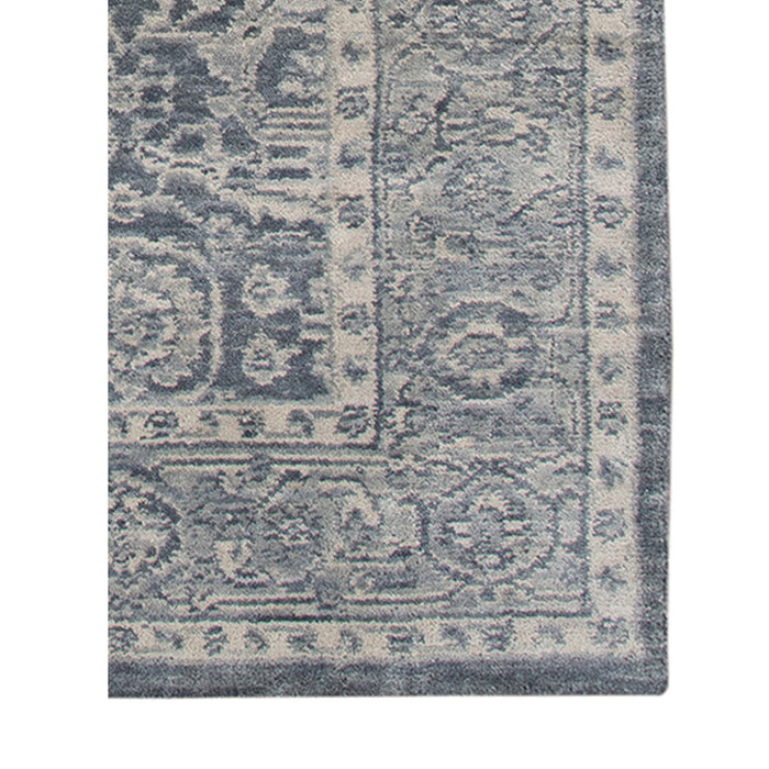 10' X 14' Wool Medallion Hand Woven Area Rug - Gray And Dark