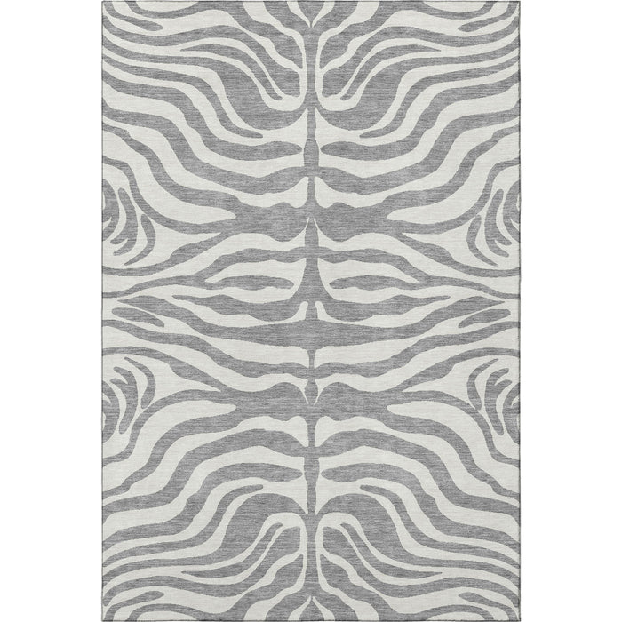 10' X 14' Animal Print Washable Area Rug With UV Protection (681773) - Gray / Ivory