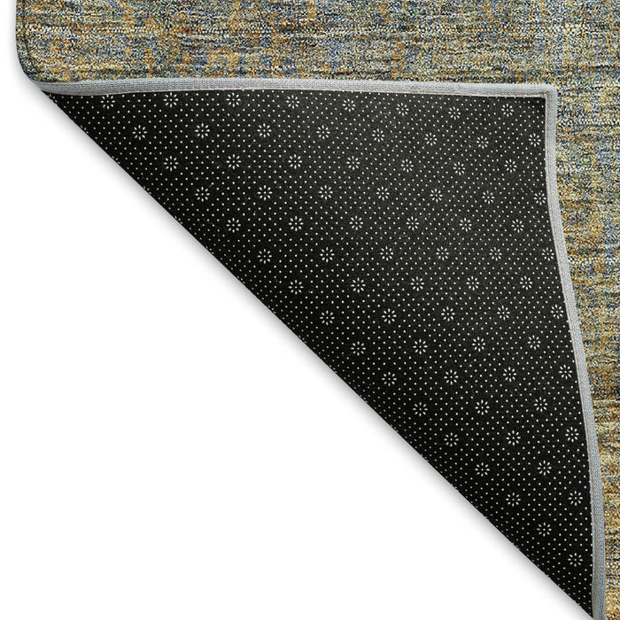 10' X 14' Abstract Washable Area Rug With UV Protection (667300) - Green / Gold