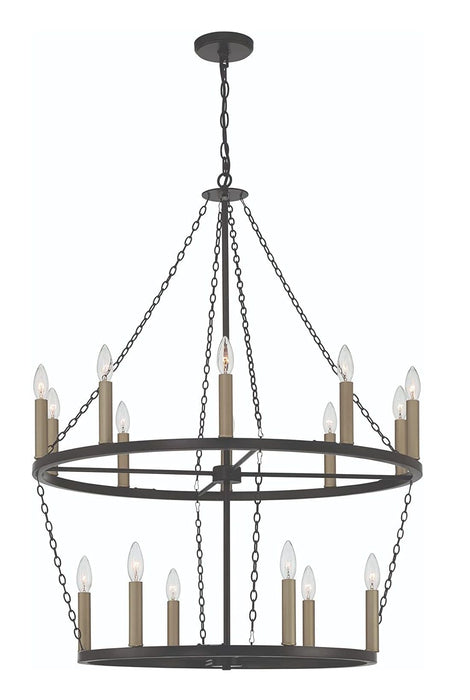 Candle Style Multi Light Metal Dimmable Chandelier - Black / Gold