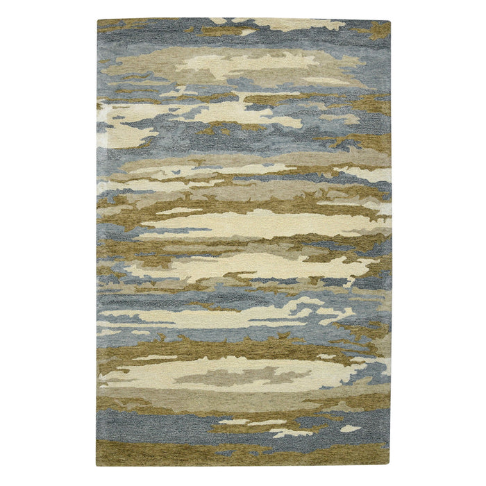 8' X 10' Wool Abstract Hand Tufted Area Rug - Light Blue