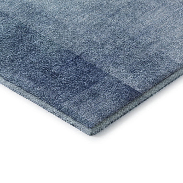 10' X 14' Geometric Washable Area Rug With UV Protection (692487) - Blue / Ivory