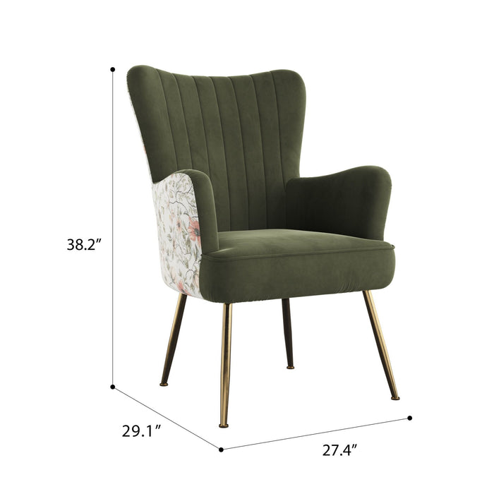 Accent Chair With Unique Print Fabric
