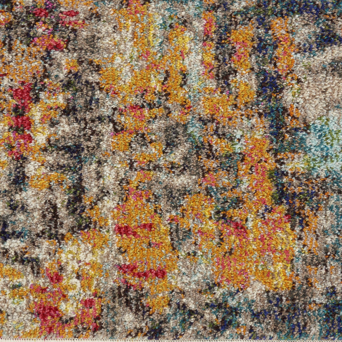 9' X 12' Abstract Non Skid Area Rug - Navy Blue
