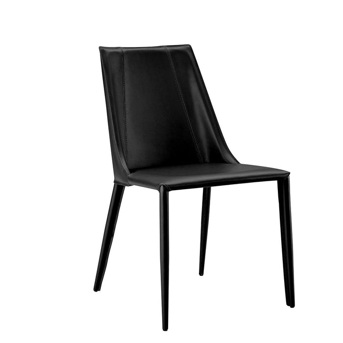 Contemporary Upholstered Leather Dining Side Chair - Black