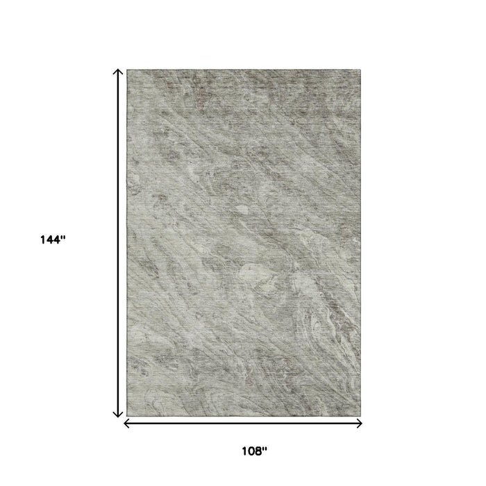 9' X 12' Abstract Washable Area Rug With UV Protection (653475) - Taupe / Ivory
