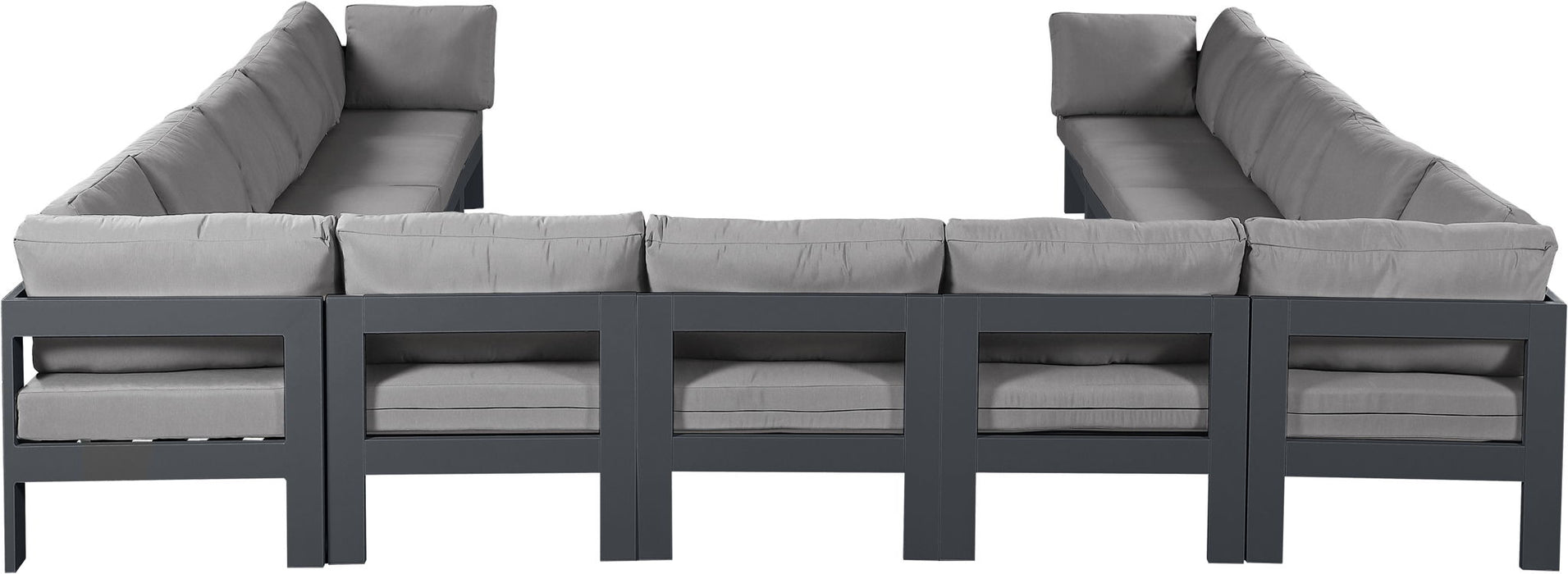 Nizuc - Outdoor Patio 13 Piece Modular Sectional With Gray Frame