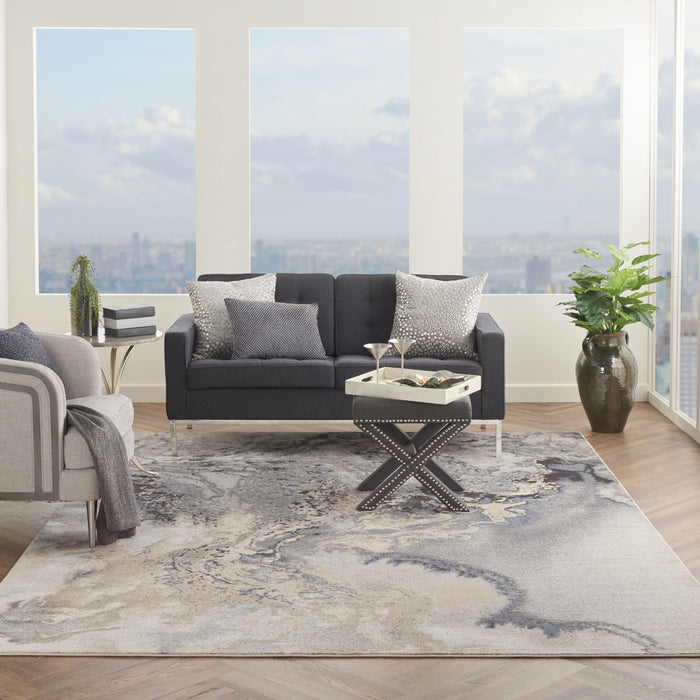 8' X 11' Abstract Area Rug - Gray
