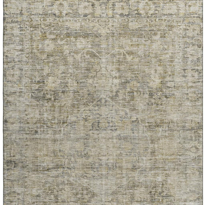 10' X 14' Oriental Washable Area Rug With UV Protection (699921) - Pewter / Silver