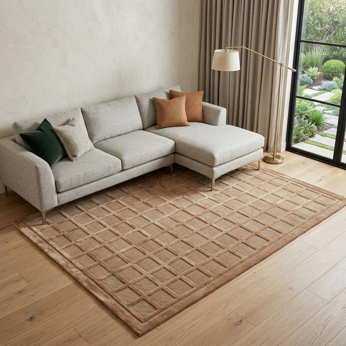 8' X 10' Wool Geometric Hand Knotted Area Rug (744236) - Tan / Brown