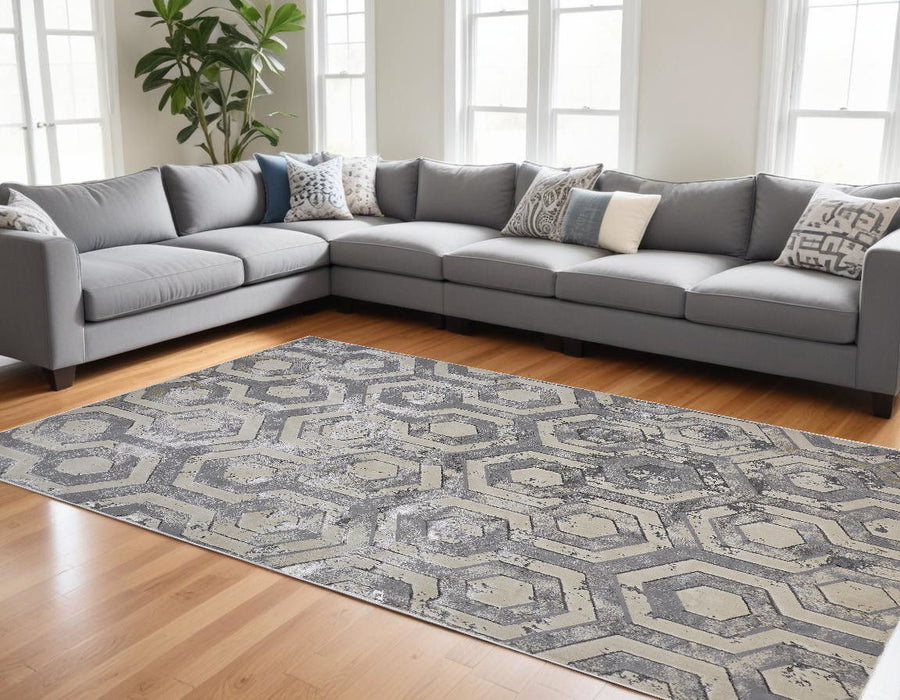 13' x 20' Abstract Area Rug - Gray