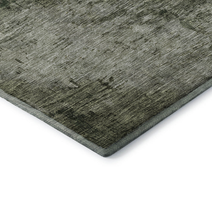 10' X 14' Abstract Washable Area Rug With UV Protection (683572) - Fern Green / Gold