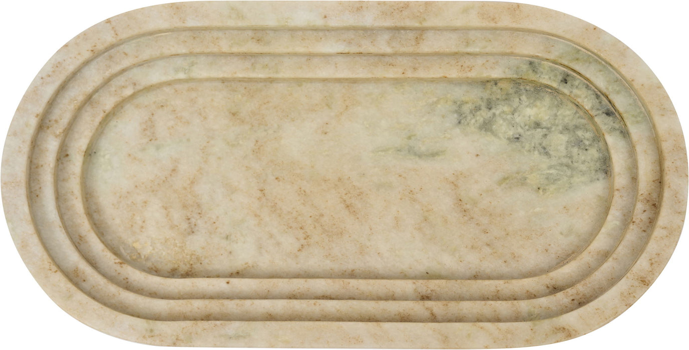 Marble tray by Meridian Furniture featuring a sleek, genuine marble surface with gold-toned edges, perfect for elegant table decor.