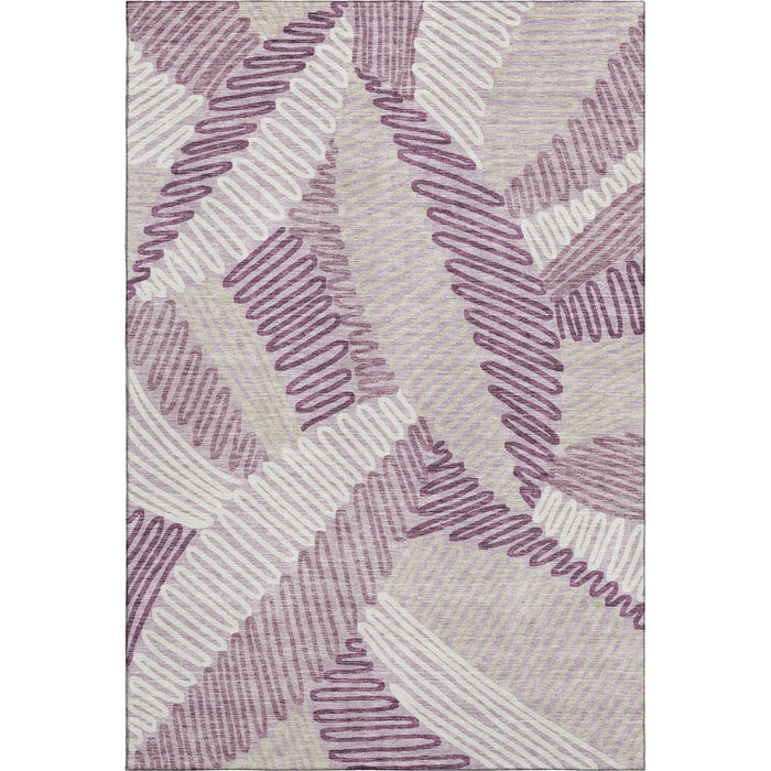 10' X 14' Floral Washable Area Rug With UV Protection (671906) - Lavender / Ivory / Beige