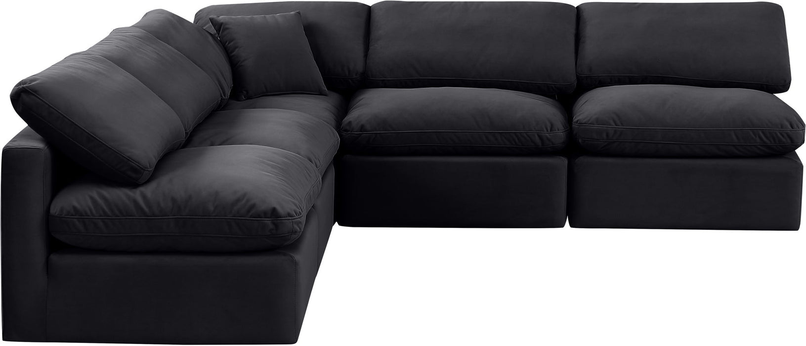Indulge - Velvet 5 Piece Modular Corner Armless Sectional