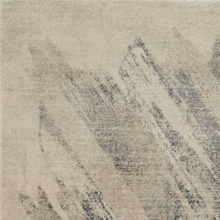 9' x 13' Machine Woven Abstract Brushstroke Indoor Area Rug - Ivory Gray