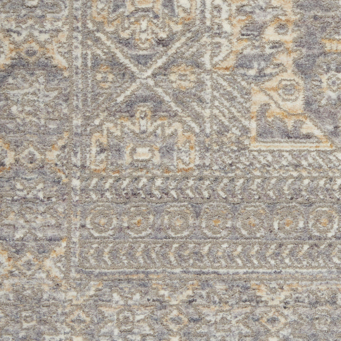 8' X 10' Floral Non Skid Area Rug With Fringe (553670) - Gray / Beige
