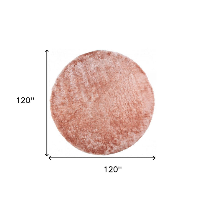 10' Round Shag Tufted Handmade Area Rug - Pink
