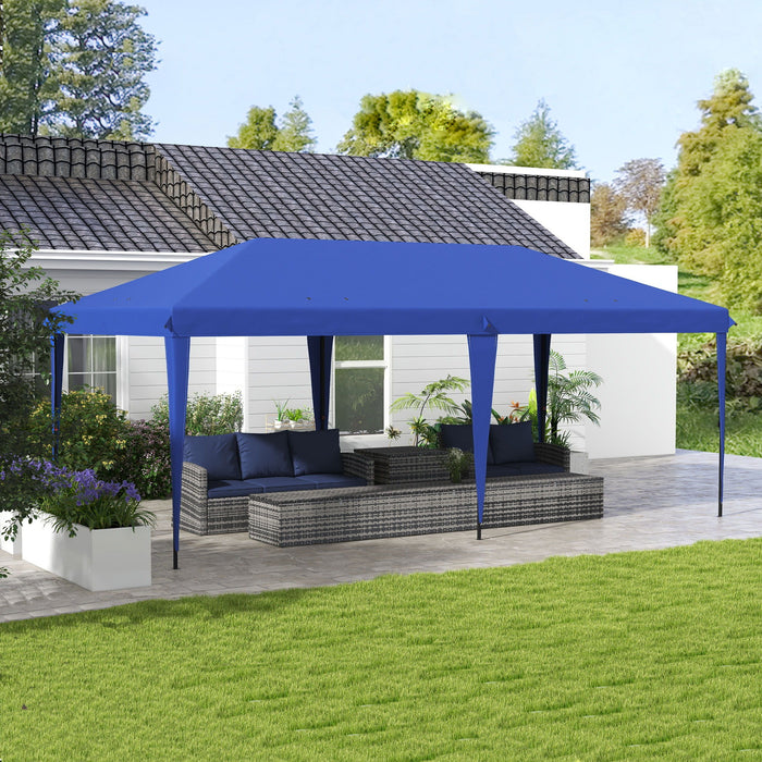 Giga Outsunny 10x19.2 ft pop-up canopy tent with heavy-duty frame and fabric sun shade for outdoor parties and events