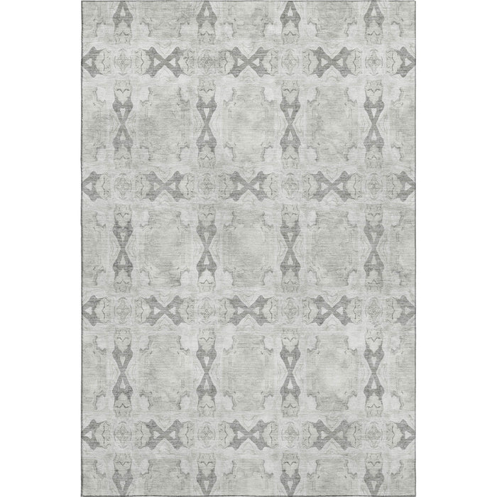 10' X 14' Floral Medallion Washable Area Rug With UV Protection (649498) - Ivory / Gray
