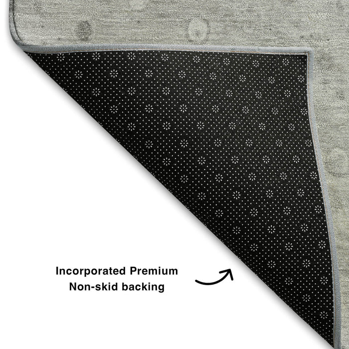 10' X 14' Abstract Washable Area Rug With UV Protection (708565) - Pewter / Gray / Silver